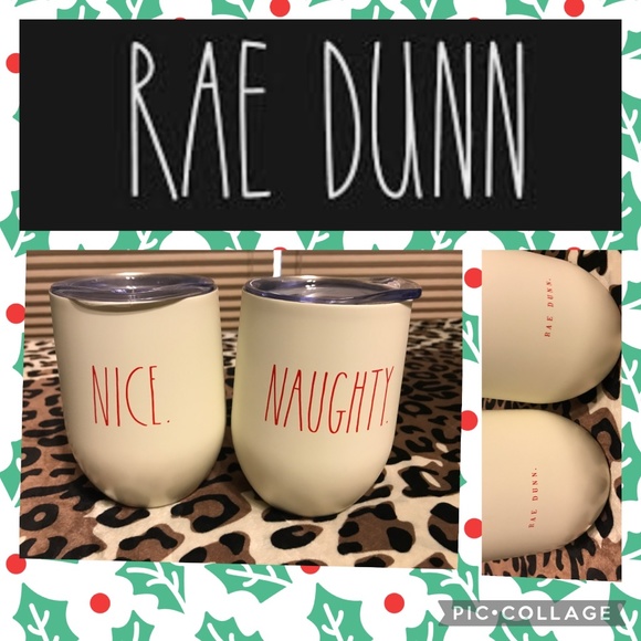 Rae Dunn Other - 🎄🍷RAE DUNN METAL NAUGHTY & NICE WINE CUPS WITH LIDS, PERFECT TEMP ALL YEAR 🍷